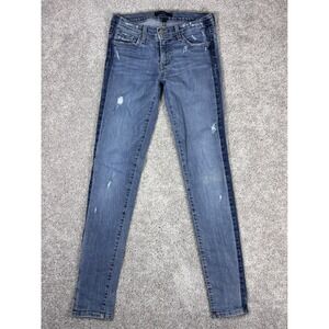 Flying Monkey Platinum Jeans Womens Size 27 Distressed Skinny Leg Striped Ankle
